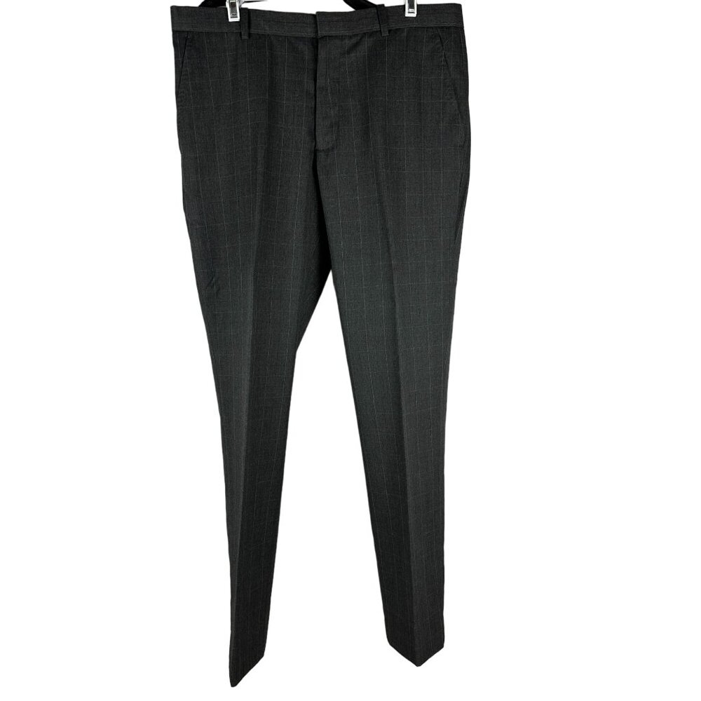 Perry Ellis Slim Fit Gray Dress Pants 33x32 Polyester/Viscose